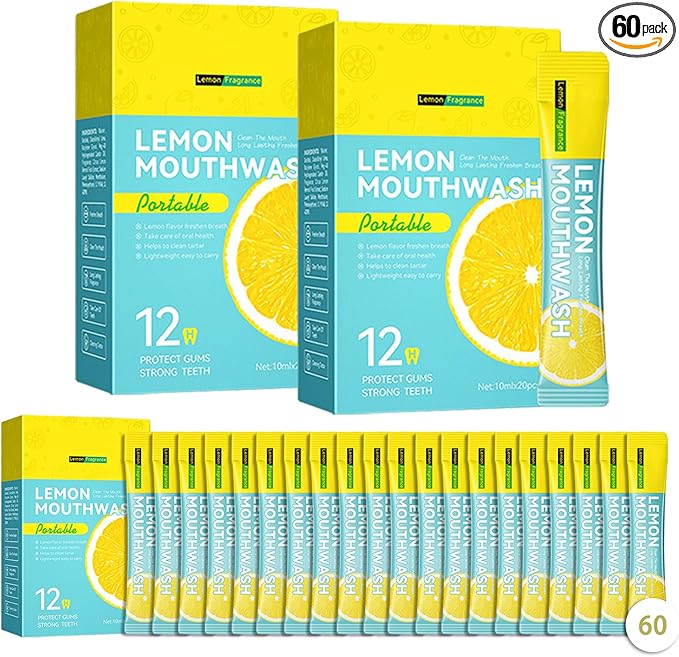 60PCS Travel Size Mouthwash,Portable Mini Mouthwash,Long-Lasting Freshness Travel Mouth Wash for Oral Care A4