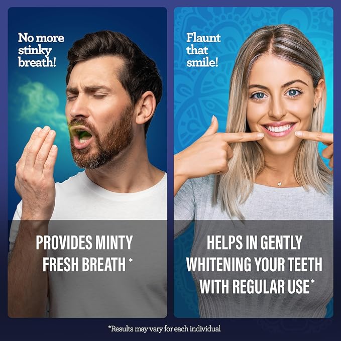 GuruNanda Teeth Whitening Dual Barrel Oxyburst Mouthwash - Alcohol & Fluoride Free, Hydrogen Peroxide to Promote Whiter Teeth - Wild Mint - 3x20 Fl Oz