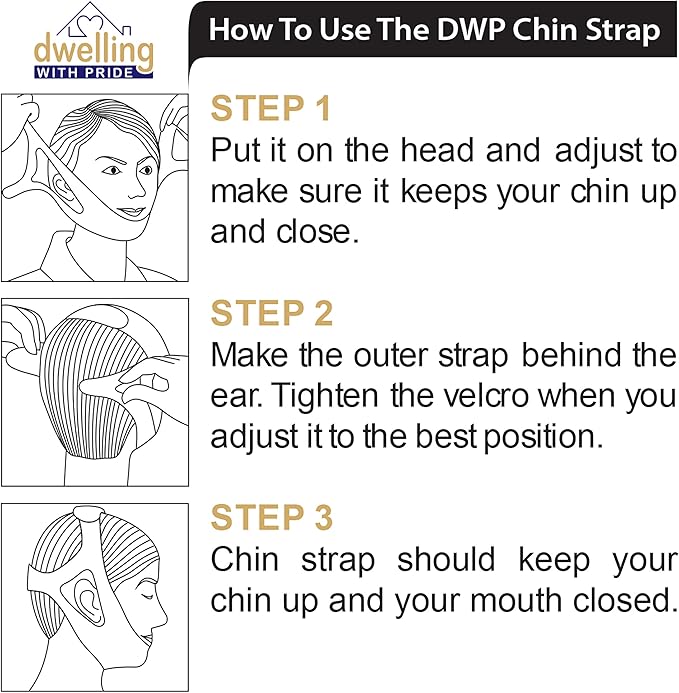 Anti Snore Chin Strap - Anti-Dry Mouth Chin Strap for CPAP Users - Stop Noise - Snoreless Sleeping Solution for Men and Women - Breathing Aid for Snoring