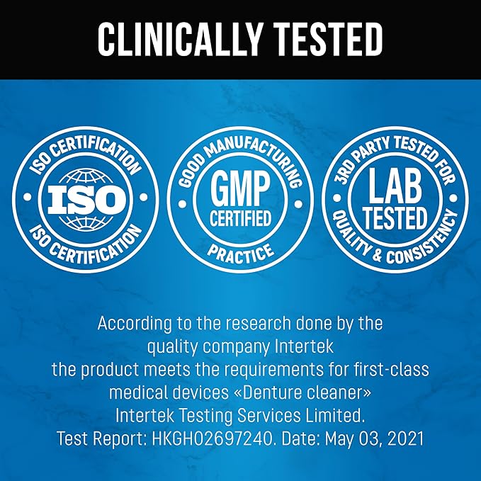 Retainer Cleaner Tablets - Quick 3-Minute Clean for Dentures, Mouth Guards, Aligners, and Night Guards - 120 Dental Cleansing Tablets - FSA HSA Approved Dental Appliance Cleanser