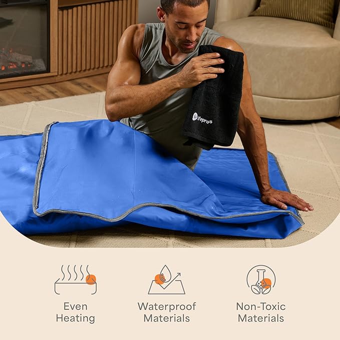 LifePro RejuvaWrap Infrared Sauna Blanket for Detox & Relaxation – Available in 5 Colors & 3 Models – Portable Far Infrared at Home Sauna for Muscle Relief, Circulation & Recovery – 9 Heat Levels