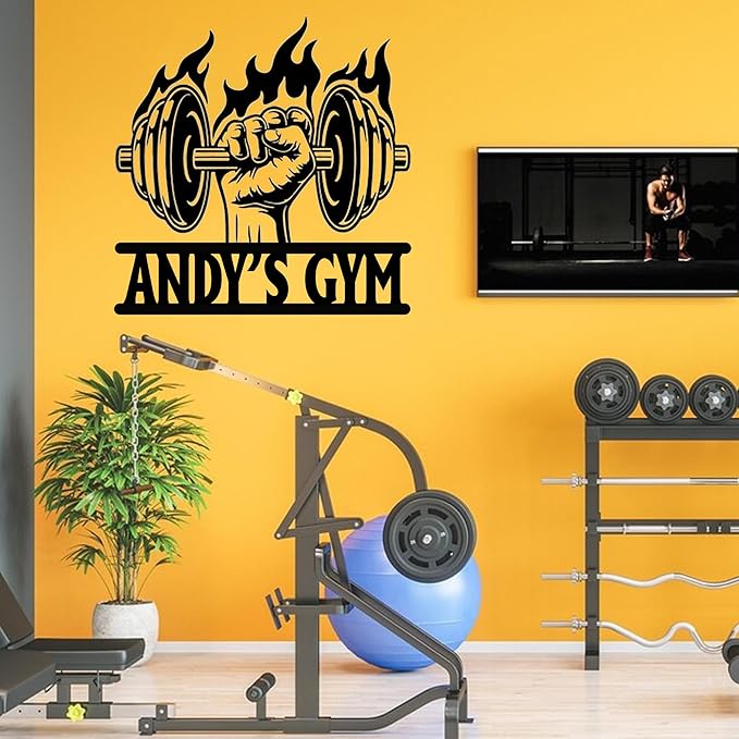 Luxury Personalized Gym Metal Sign, Custom Home Gym Sign, Home Gym Decorations, Gifts for Fitness Lovers, Workout Room Decor, Gym Signs for Home Gym, Christmas Gifts 2