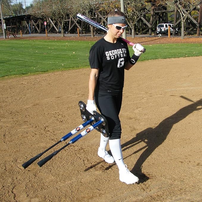 Jugs Pro-Style 5-Point T - This Batting tee Comes Complete with a Weighted Rubber encased Base and 2 Fully Adjustable Extension Tubes. Teaches Correct Contact Points for Inside, Middle, and Outside.