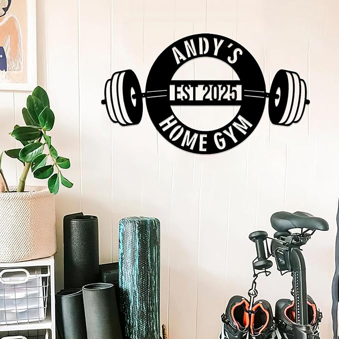 Luxury Personalized Gym Metal Sign, Custom Home Gym Sign, Home Gym Decorations, Gifts for Fitness Lovers, Workout Room Decor, Gym Signs for Home Gym, Christmas Gifts 1