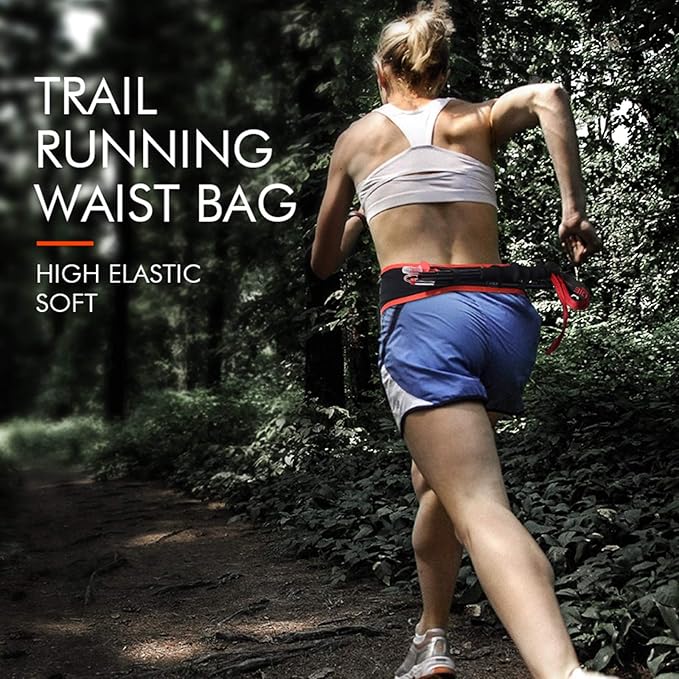 AONIJIE Hydration Belt Running Fanny Pack, with 250ml Soft Water Bottle Flask Phone Holder for Trailing Running Climbing Jogging Cycling Workout Fitness 3 Colors (Red, M/L)