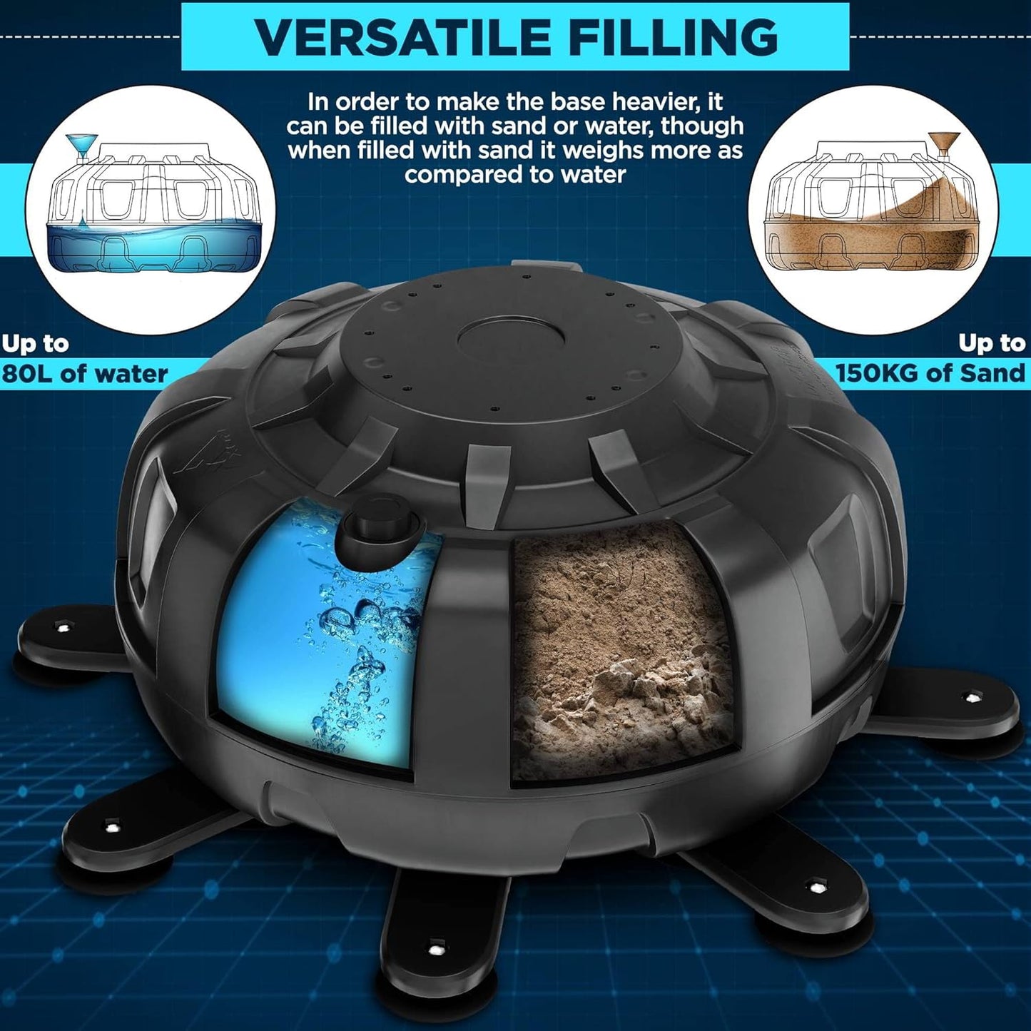 RDX XXL 330LBS Target Freestanding Punching Bag with Cover & Gloves – 72” Adult Heavy Pedestal Punch Bag Set - 17 Suction Cup 8 Extended Legs Stand Base - Kick Boxing MMA Muay Thai Home Gym Fitness