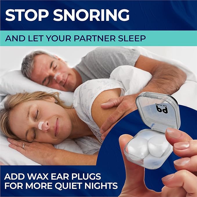 Peace&Quiet PQ 40 Nasal Strips for Snoring, Nasal Stripes for Sports & Sleeping - Nose Strips for Congestion Relief, Snore Reducing Aids - Improve Sleep, Reduce Snoring | Transparent