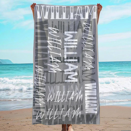 JML Personalized Beach Towel with Name, Custom Beach Towel with Name, Customized Microfiber Pool Towel, Quick Dry & Absorbent Swim Towel for Adult,Anniversary, Birthday, Summer Holiday,Vacation