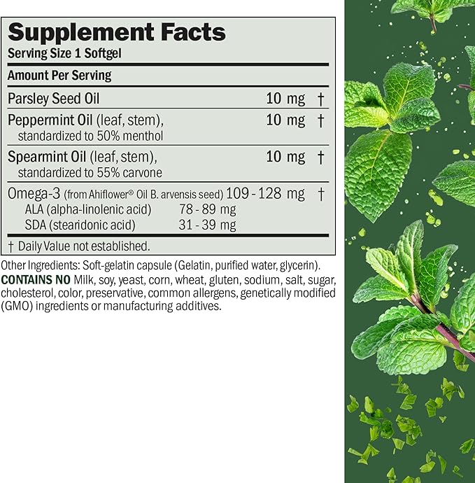 ANDREW LESSMAN Breath Plus 60 Softgels - Natural Breath Freshener, Helps Eliminate Odors from Food, Smoking, Morning Breath from The Inside Out. Peppermint, Spearmint. Easy to Swallow Softgels