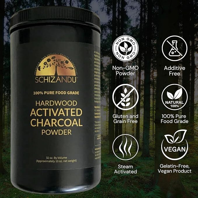 Activated Hardwood Charcoal Powder | Supports Skin, Body, Oral Health, Teeth Whitening | Dietary Supplement