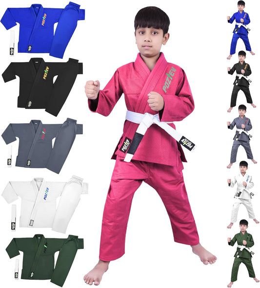 Kids Brazilian Jiu Jitsu Gi For Kids BJJ Gi Youth Grappling Kimonos Preshrunk Lightweight Martial Arts Uniform