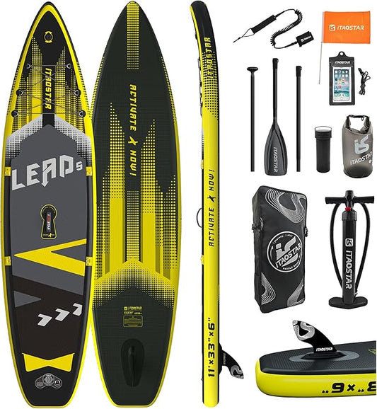 Lead 11‘ x 33" / 12’×35" Inflatable Stand Up Paddle Board - Premium SUP Board Kit - Ultra Stable Paddleboard for Adults & Youth - All Skill Levels - for Lakes, Oceans
