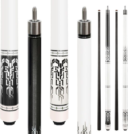 HomeSeason Glass Fiber Pool Cue 58" Professional Pool Stick 12.7mm 4-Layer Tip Low Deflection Cue Stick, 3 * 8/8Joint Pin, Ultra-Smooth, Billiard Cue Sticks