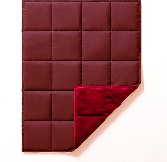 L'AGRATY Weighted Lap Pad - 5lb Cooling Blanket for Adults - Portable, Washable All-Season (29" x 24")