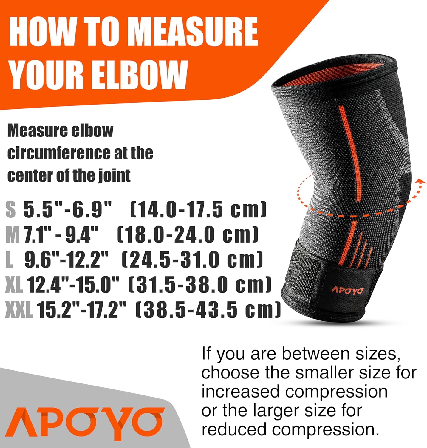 APOYO Elbow Brace for Tendonitis and Tennis Elbow, Compression Sleeve for Arthritis, Workouts, Reduce Joint Pain During Fitness Activity (Medium)