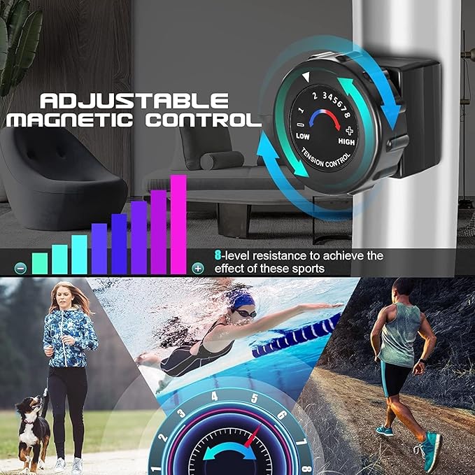 ANCHEER Elliptical Exercise Machine, Elliptical Training Machines with Pulse Rate Grips and LCD Monitor, Elliptical Machine for Home with 8 Resistance Levels Smooth Quiet Driven, Max 350Lbs