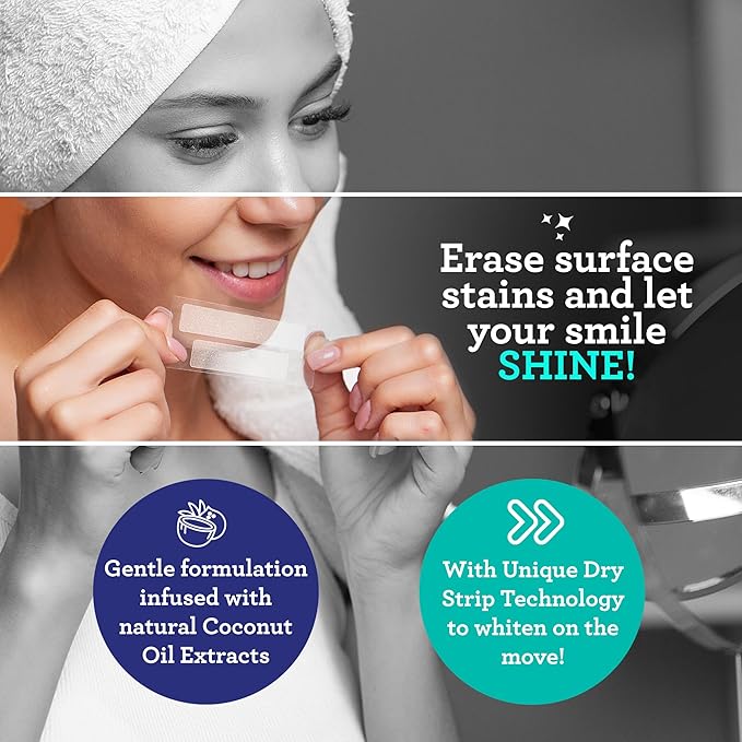 GuruNanda Whitening Wonder Duo, Dual Barrel Oxyburst Whitening Mouthwash 20 Oz & Teeth Whitening Strips with No Slip, Dry Strip Tech, 7 Day Treatments