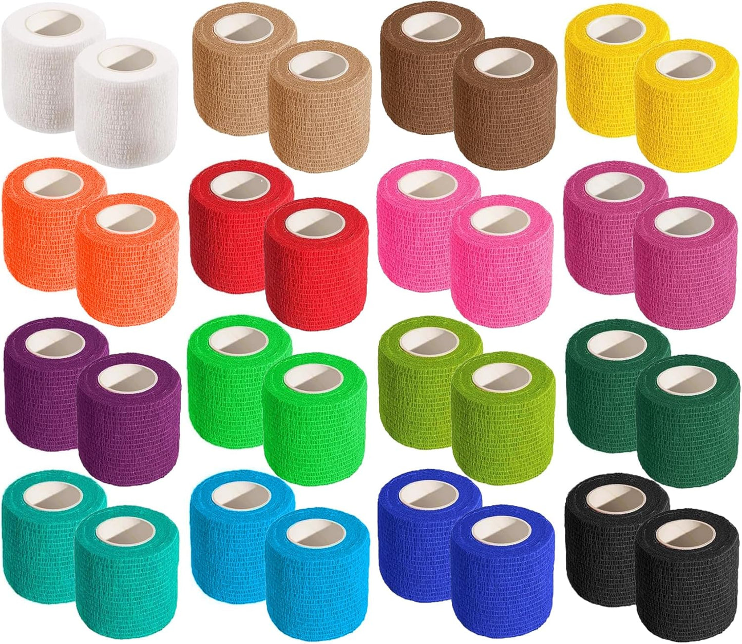 32 Rolls Self Adhesive Bandage Wrap 2 inch Cohesive Bandage Wrap Stretch Bandages Wraps Tape Colorful Elastic Self-Adherent Tape for Wrist Ankle Sports Swelling Sprains