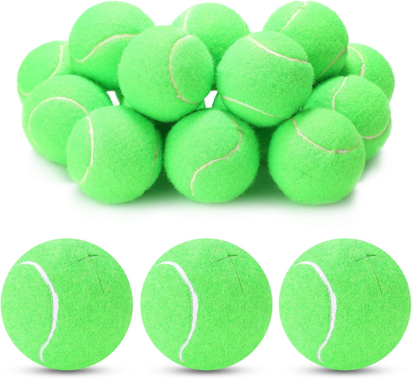 Macarrie 16 Pieces Precut Tennis Balls for Chairs Tennis Ball Chairs Foot Covers for Furniture Leg for Classroom Floor Protection Chair Desk Legs Coverings(Light Green,6.4 cm)