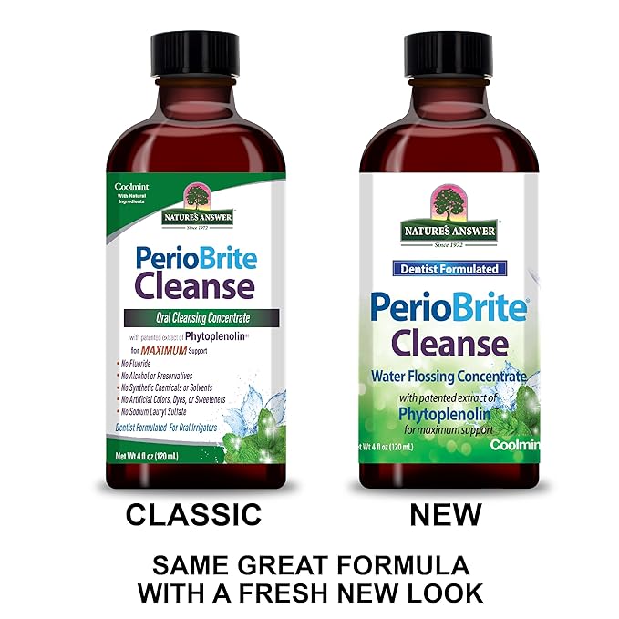 Nature's Answer PerioCleanse Oral Rinse and Oral Cleansing Concentrate | Cool Mint Flavor | Fluoride-Free, Alcohol Free, No Artificial Preservatives, Colors, Dyes, or Sweeteners 4oz
