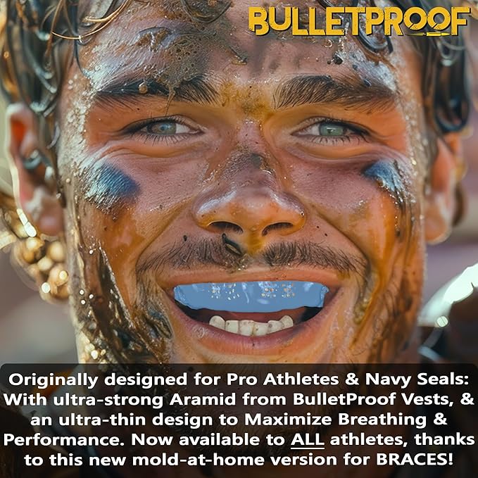 Bulletproof: World’s Thinnest Most Breathable Mouthguard is 3X Stronger! Wrestling Football Basketball MMA Hockey Rugby BJJ Lacrosse Boxing Men Sports Mouth Guard Grinding Teeth Adult Youth Braces