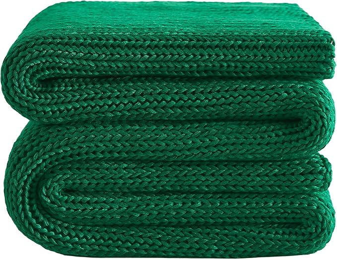 L'AGRATY Knitted Weighted Blanket - 48"x72" 12lbs Cooling Chunky Knit Heavy Blanket for Adults Braided Crochet Throw Thick Cable Yarn Knit Decorative No Beads Evenly Weighted Machine Washable