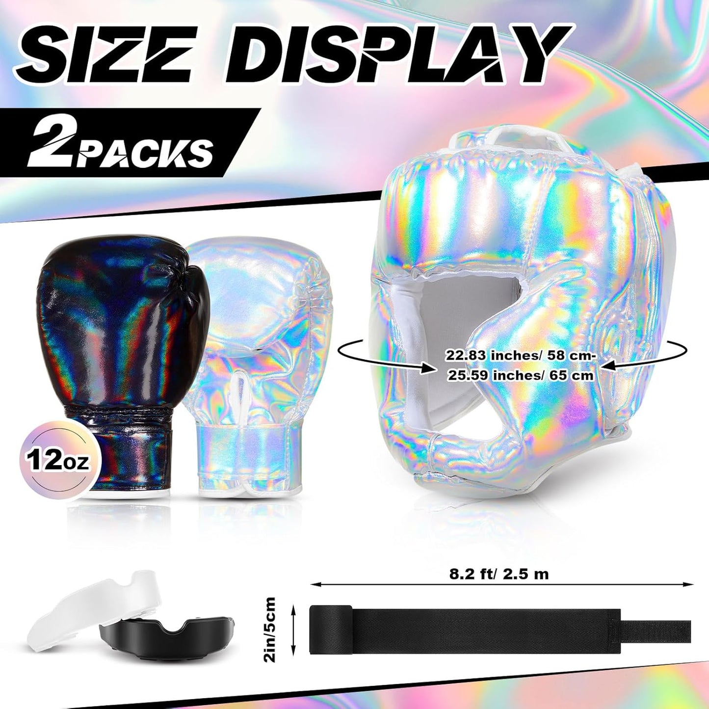 Kanayu 14 Pcs Boxing Set Including 2 Pair of 16 oz Boxing Gloves Headgear Helmet and Hand Wraps Mouth Guards Gifts for Adults Youth Beginners Training Equipment