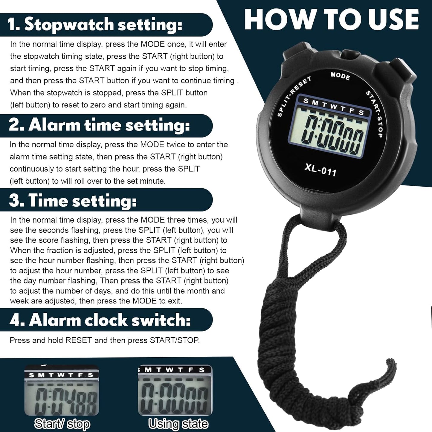 Kanayu 28 Pcs Multi Function Digital Stopwatch Timer Bulk Sports Stopwatch with Lanyard Date Time Alarm Timer for Coach Swimming Running Sports Train