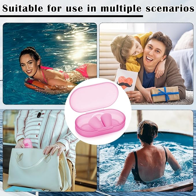 2 Pack Nose Plugs for Swimming for Adults and Kids (Age 7-12), Waterproof Soft Silicone Swimming Protectors Nose Block Nostril Plugs for Swimmers Surfers Water Sports