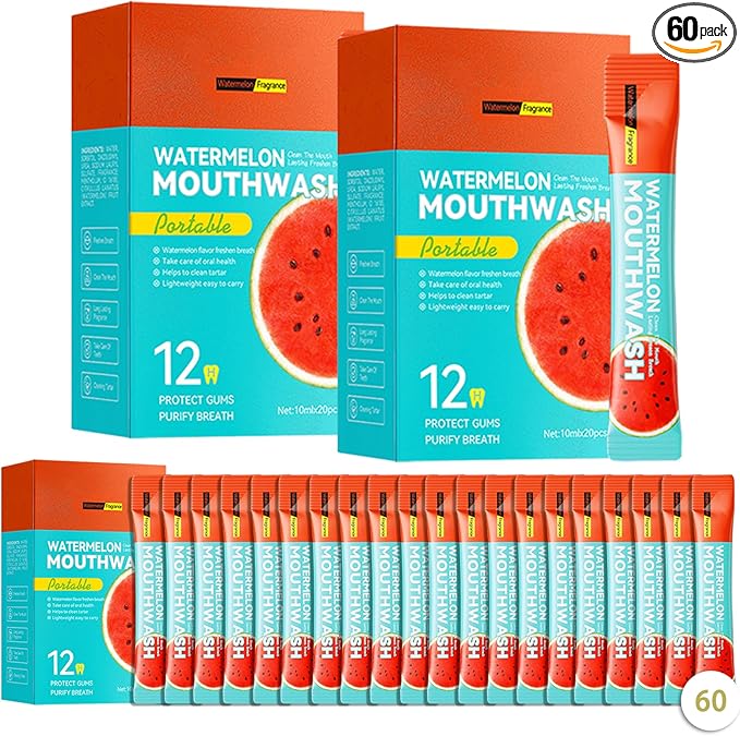 60PCS Travel Size Mouthwash,Portable Mini Mouthwash,Long-Lasting Freshness Travel Mouth Wash for Oral Care A12