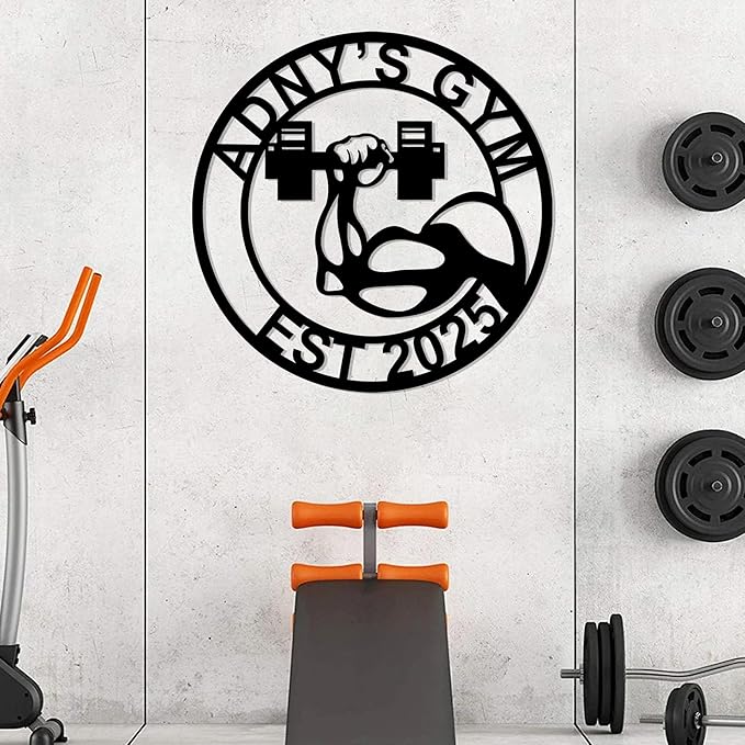 Luxury Personalized Gym Metal Sign, Custom Home Gym Sign, Home Gym Decorations, Gifts for Fitness Lovers, Workout Room Decor, Gym Signs for Home Gym, Christmas Gifts 4