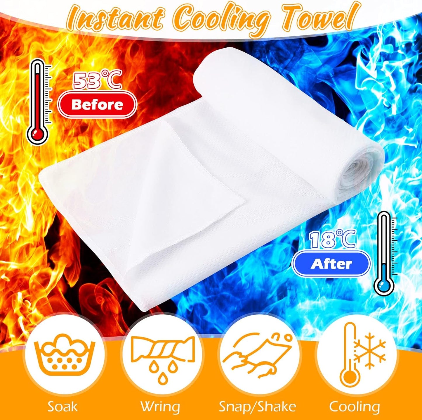 20 Pcs Cooling Towel 40" x 12" Ice Towel for Neck and Face Microfiber Chilly with Bag Breathable Yoga Gym Stay Cool Towels Sweat Rag for Workout Running Camping Pilates Beach Accessories (White)