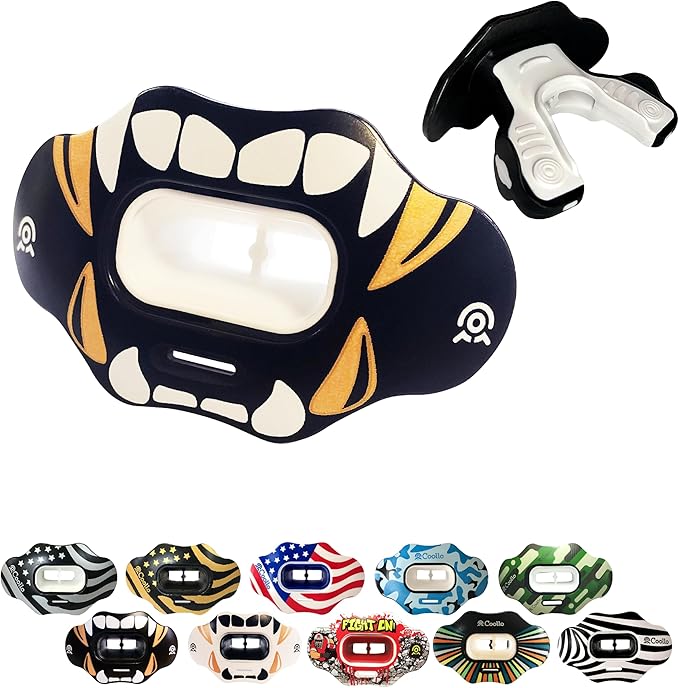 Football Mouth Guard Lip Guard MAXX/Might Football and High Impact Sports Lip Protector for Adults & Youth (Strap Included)