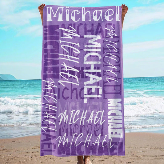 JML Personalized Beach Towel with Name, Custom Beach Towel with Name, Customized Microfiber Pool Towel, Quick Dry & Absorbent Swim Towel for Adult,Anniversary, Birthday, Summer Holiday,Vacation