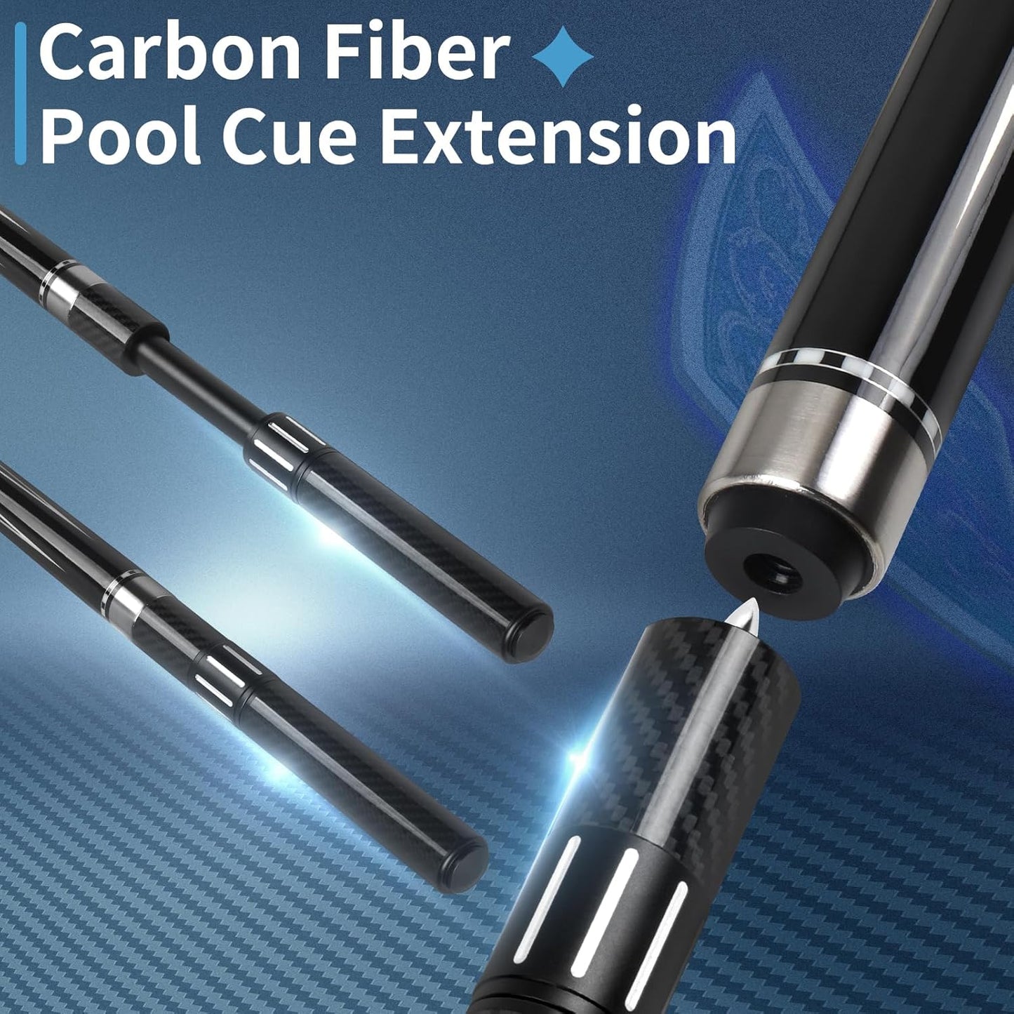 Kmise Professional Pool Cue Stick - 19 20 21oz Canadian Maple Cue Sticks, Low Deflection Shaft with Telescopic Carbon Fiber Extension, Pool Sticks for Aults, Billiard Cue Sticks with Leather Cue Case