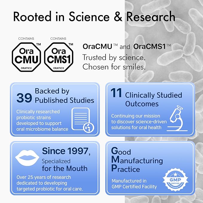 OraTicx Teeth & Gums Oral Probiotics, 8 Billion CFU - Naturally Supports Oral Health, Fresh Breath, and Immunity, Dental Probiotic Supplement, Grape Flavor 30 Lozenges 1-PK