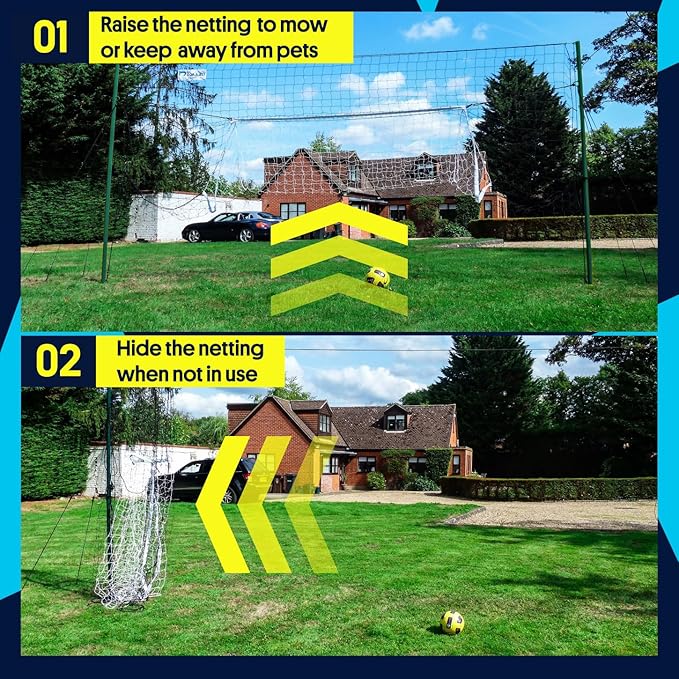 3-in-1 Soccer Training Rebounder & Goal Backstop Net - Soccer Goal for Volley, Passing, Solo Training - Outdoor Sports, Backyard Games