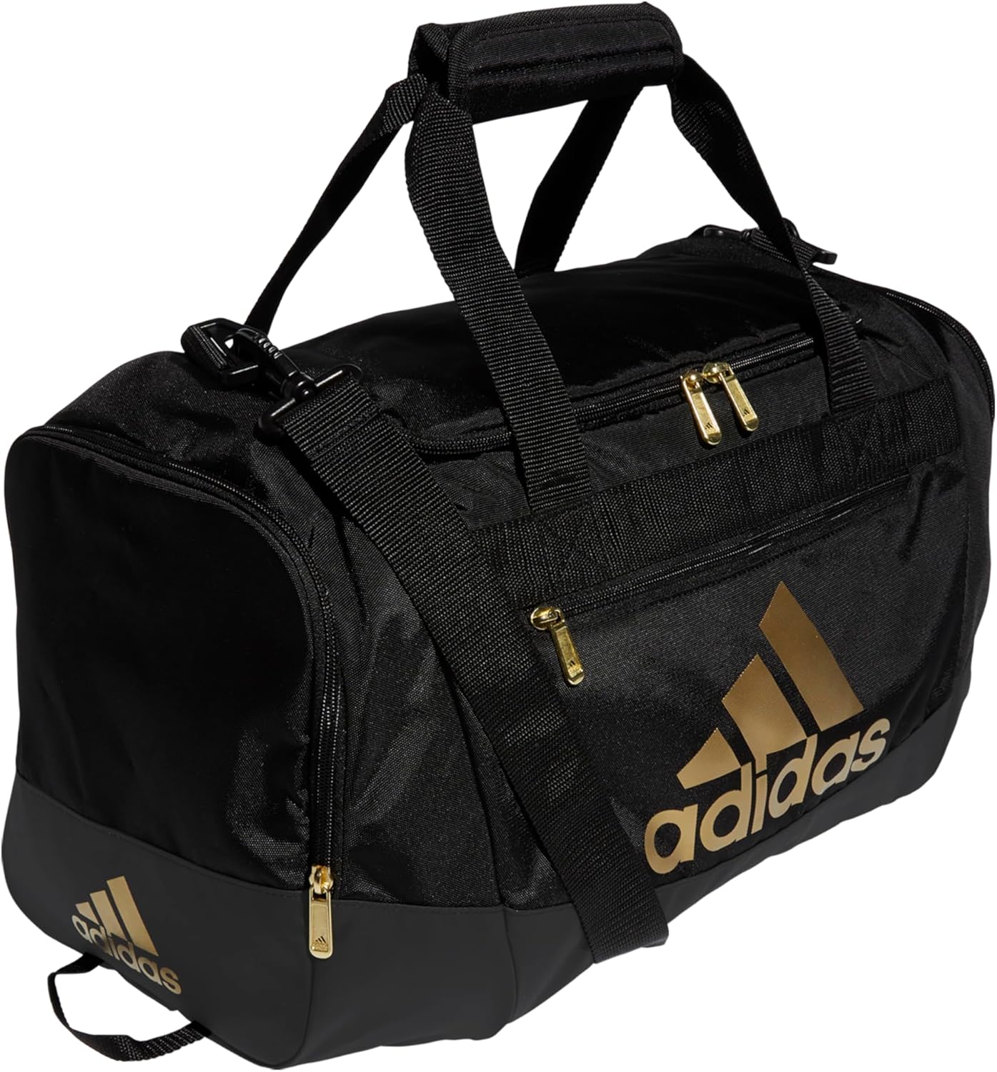 adidas Unisex Defender 4.0 Gym Duffel Bag for Men and Women, Black/Gold Metallic, Small (38L)