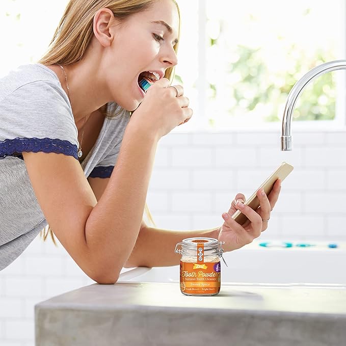 The Dirt - Remineralizing Tooth Powder, Natural Fluoride-Free Teeth Whitening Powder with Hydroxyapatite, Flouride & Gluten Free, Organic Vegan (Sweet Spice, 51g: 6 Month Supply)