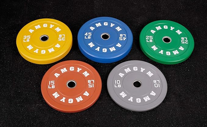 2 Inch Bumper Plates，10-500lbs，Barbell Rubber Olympic Weight Plates Set for Home Gym, Strength Training & Weight Lifting, Multiple Options Colors