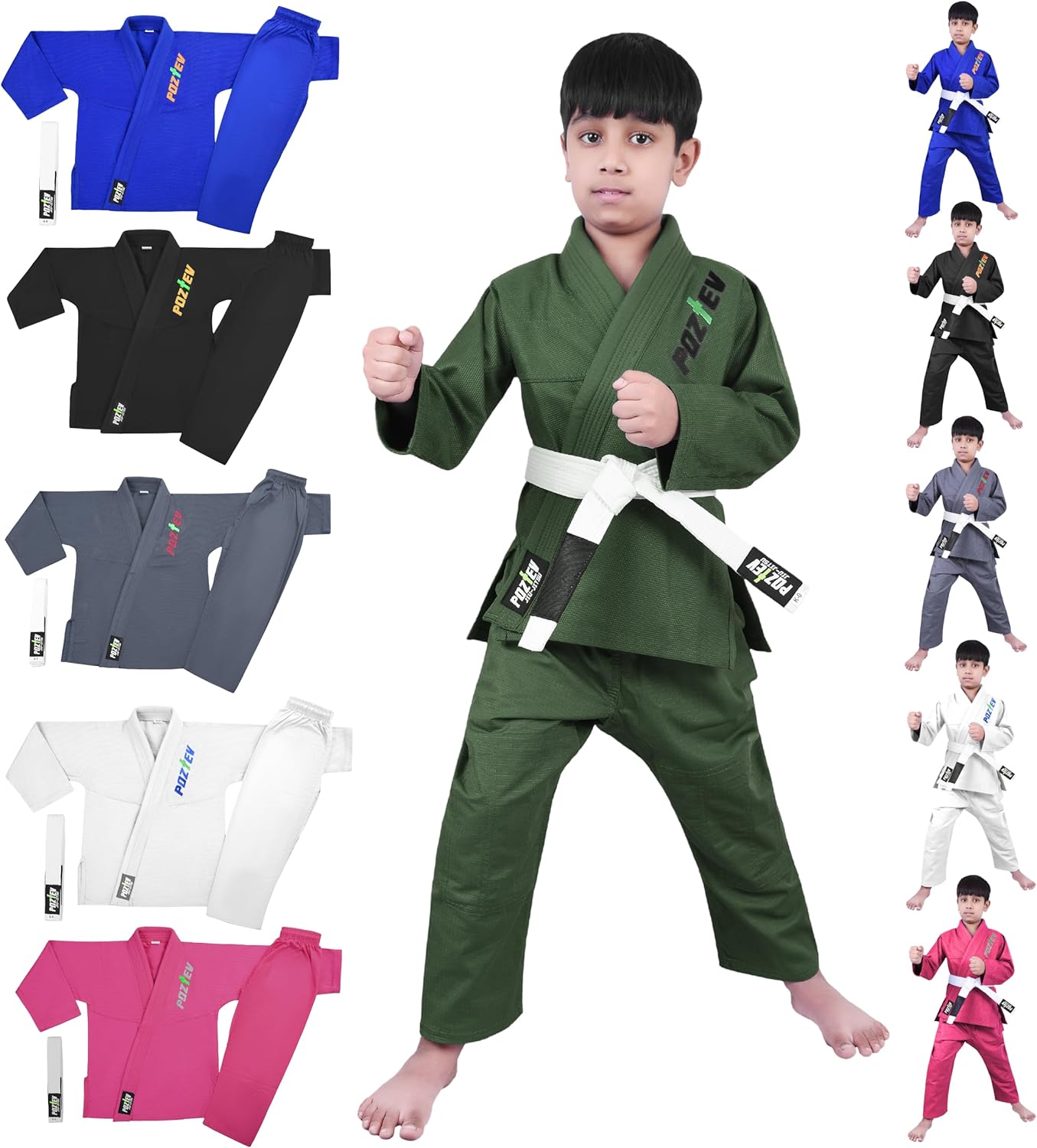 Kids Brazilian Jiu Jitsu Gi For Kids BJJ Gi Youth Grappling Kimonos Preshrunk Lightweight Martial Arts Uniform