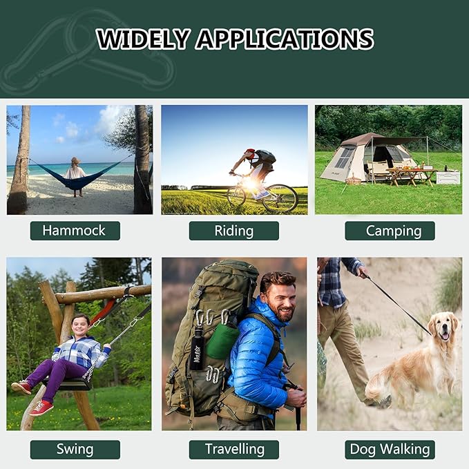 M5 Spring Snap Hook Carabiners, Carabiner Clip, Heavy Duty Galvanized Steel Spring Clip, Quick Link Key Chain for Swing Hammock Gym Outdoor, Holding Capacity