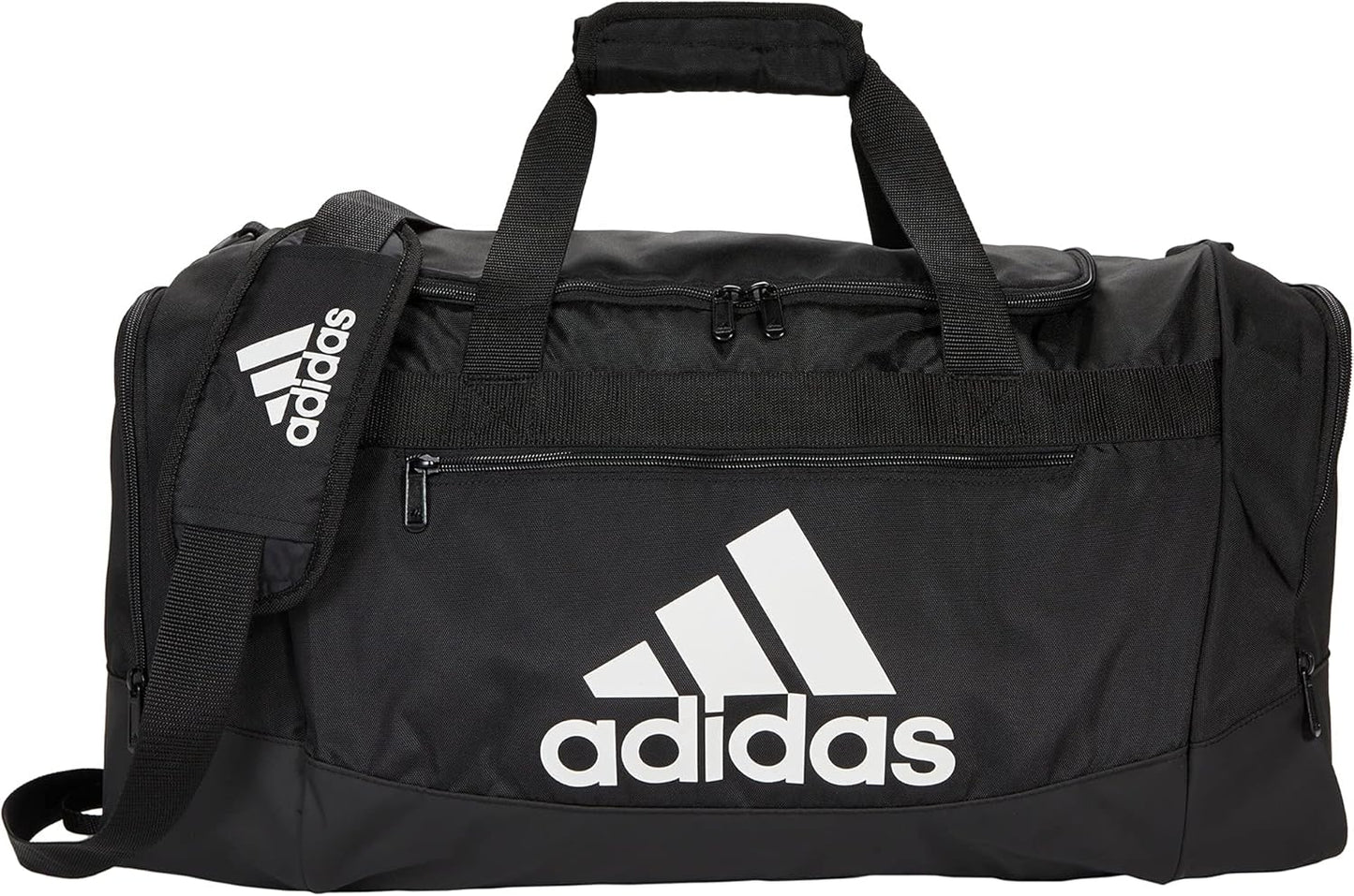 adidas Unisex Defender 4.0 Gym Duffel Bag for Men and Women, Black/White, Medium (66L)