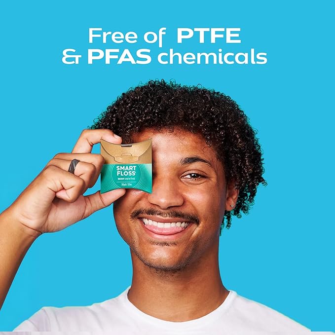 drTung's Smart Floss Mint for Teeth - Natural Expanding Dental Floss, Gentle on Tooth & Gums, Expands & Glides, PTFE & PFAS Free, Certified Organic Mint Essential Oils - Pack of 2
