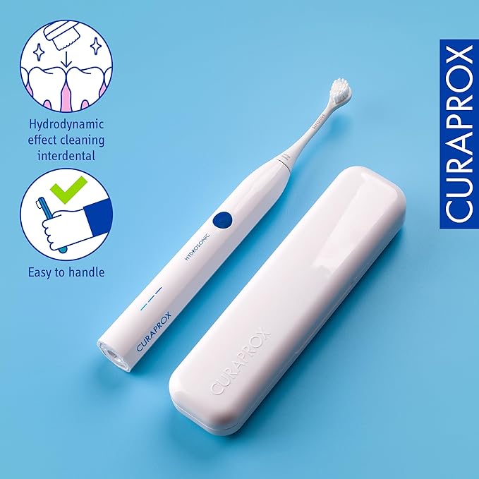 Curaprox Hydrosonic Easy Sonic Toothbrush – for Daily Gum Care and Plaque Control | Simple, Effective, Reliable | One Brush Head