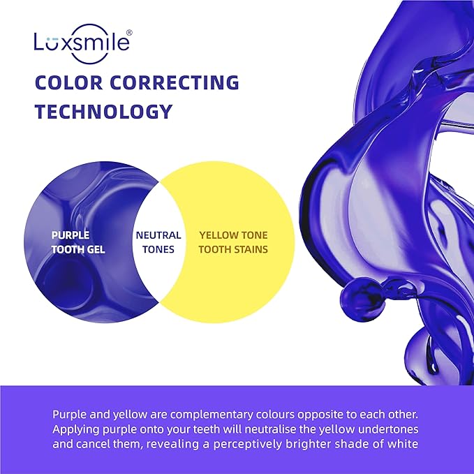 Teeth Whitening Gel Pens V34 Purple Teeth Whitener Non Sensitive 25% Carbamide Peroxide Teeth Color Corrector Whitening, (3X) 4ml / Pen