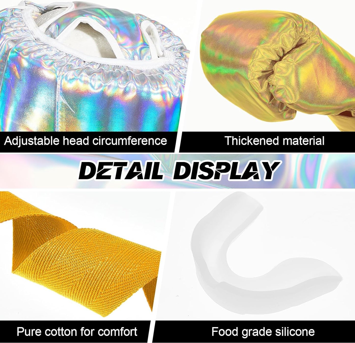 Kanayu 14 Pcs Boxing Set Including 2 Pair of 16 oz Boxing Gloves Headgear Helmet and Hand Wraps Mouth Guards Gifts for Adults Youth Beginners Training Equipment