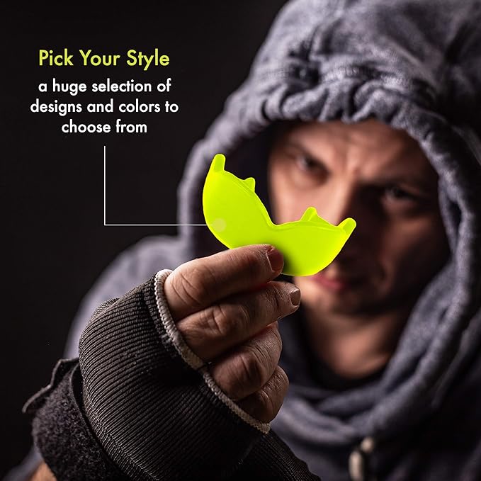 DAMAGE CONTROL High-Impact Mouth Guard – Sports Mouthguard for Boxing, Football, Hockey, Lacrosse & Basketball, Protects Teeth & Jaw, Protective Mouthpiece for Adults & Youth (Adult, DC Green 2.0)