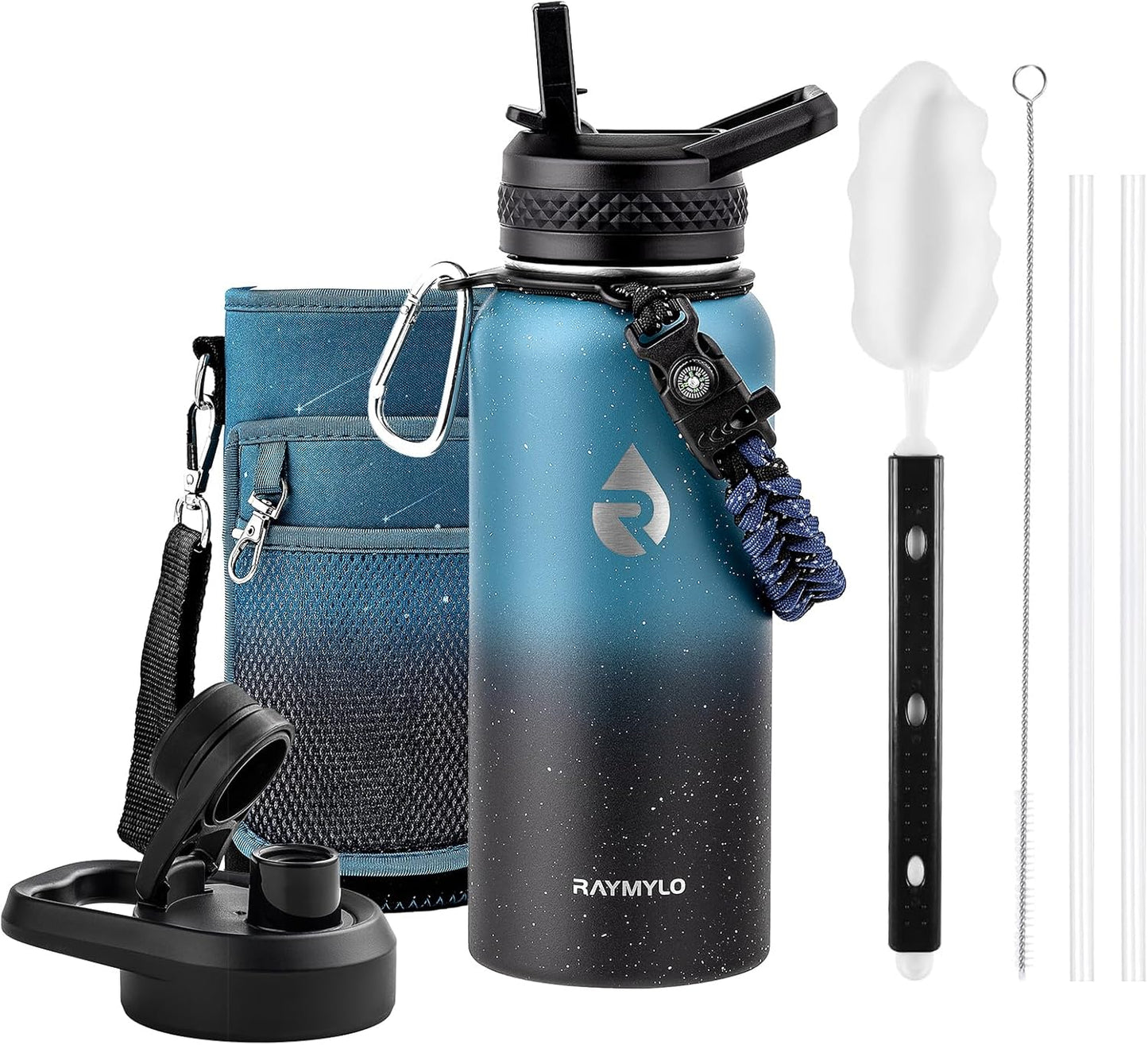 32oz Insulated Water Bottle, Triple Wall Vacuum Stainless Steel Water Bottles - Keeps Cold 48H, Reusable Metal water flask Jug for Gym, Sports, Camping, Hiking,Travel, Midnight Blue Speckle