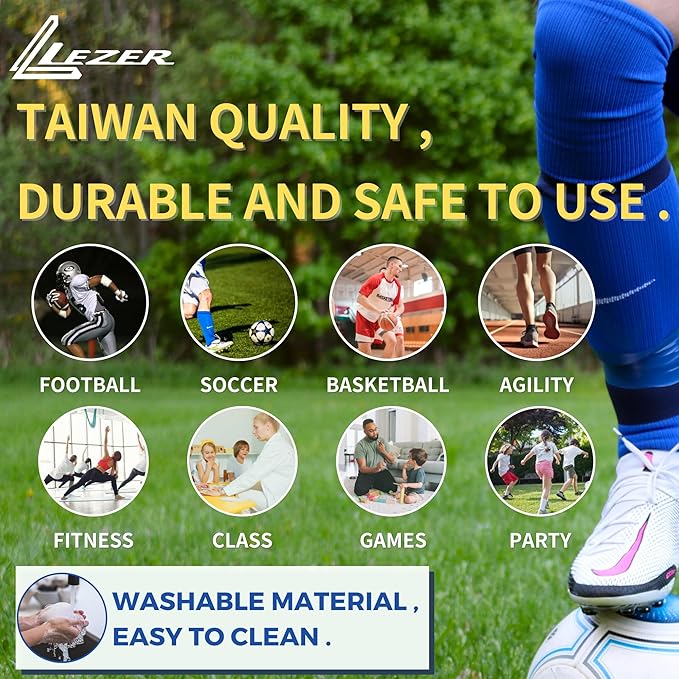 LEZER 6 Inch 8 Inch Flat Cones, Spot Markers, Soccer Cones, Field Court Markers, Sit Spots, Flat Discs, Soccer Training Equipment, Agility Practice, Football, Made in Taiwan